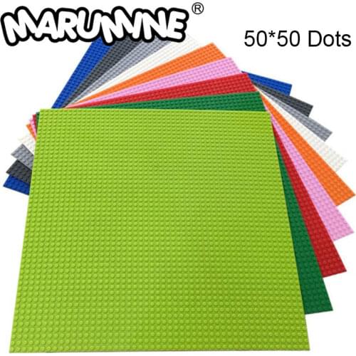 Marumine 50x50 Dots Baseplate 5050 Blocks Toys Part DIY Classic Block Base Plate Educational Bricks Set for Boys and Girls