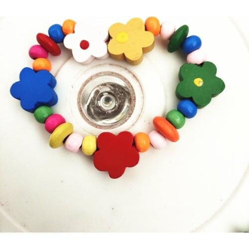 2 pcs/lot Cute Sun Flower Wooden Bracelet 7 Colors Wood Beads Bracelet Girls Bracelet Gifts for Childrens Day For Small Friend