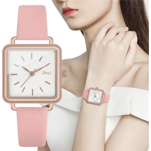 Fashion Simple Women Square Watch Casual Leather Strap Quartz Wristwatches Clock Gift Relogio Feminino Zegarek Damski