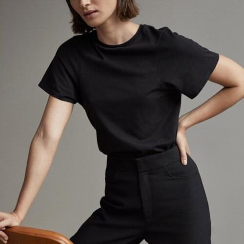 Женские однотонные футболки EOSEENY China At AliExpress