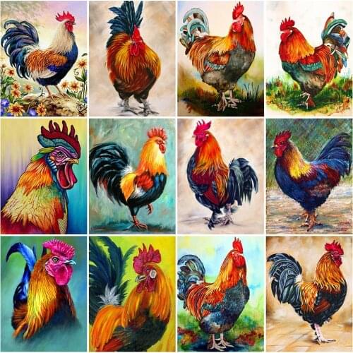 Evershine 5D DIY Diamond Painting Chicken Cross Stitch Kit Diamond Embroidery Animal Mosaic Rhinestones Pictures Home Decor