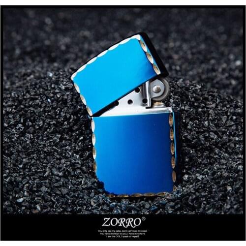 Zorro Kerosene Lighter Smooth Plate Drawing Lace Metal Windproof Creative Gift Gasoline Lighter