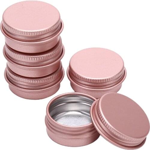 5ps Metal 10g Tin Cosmetic Cosmetic Containers With Lid Pink Empty Aluminum Pot Jars Eye Cream Hair Conditioner High Quality