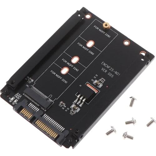 Metal Case B+M Key M.2 NGFF SSD To 2.5 SATA 6Gb/s Adapter Card With Enclosure Socket M2 NGFF Adapter With 5 Screws