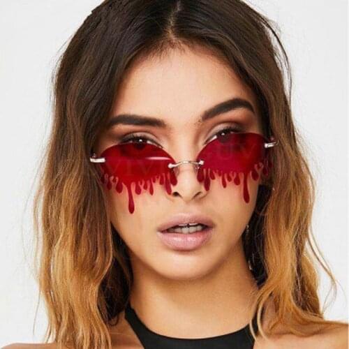 Fashion New Unique Sun Glasses Eyewear Rimless Sunglasses Women Sunglasses Steampunk Metal Frame Female UV400 Sunglasses Women