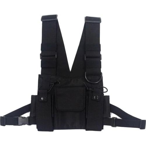 Men Tactical Shoulder Bags Chest Rig Bag Hip Hop Streetwear Men Functional Waist Packs Adjustable Pockets Waistcoat Kanye West