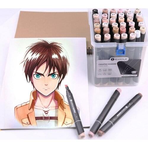 Skin Color Soft Head Marker Set Japan Imported Nib Anime Character Special Head Student Hand-painted Design Painting Color Pen