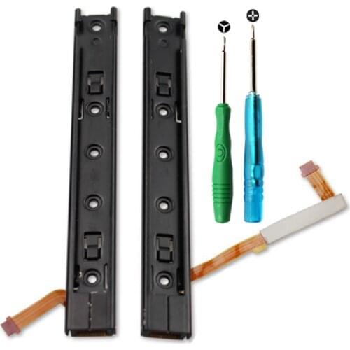 AOLION A Set Original Complete Right Left Plastic Slider for Nintend Switch NS Controller Rail Assembly with Flex Cable