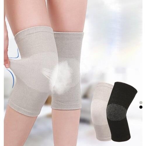 Kneepad Knitted Bamboo Charcoal Four Side Bounce Fitness Exercise Running Middle Aged Keep Warm Knee Pad