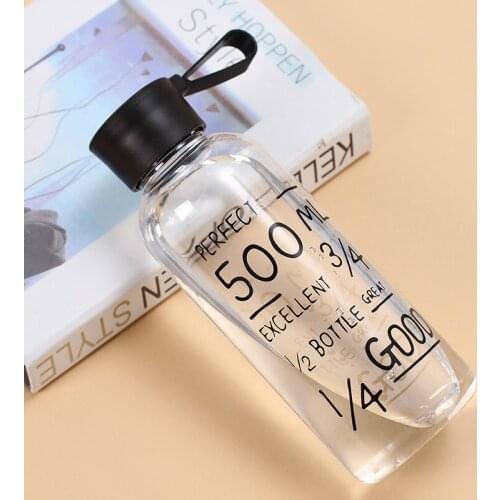 New Plastic Mug Fashion Simple Glass Bottle Creative Cup Exquisite Gift Leisure Water Bottle