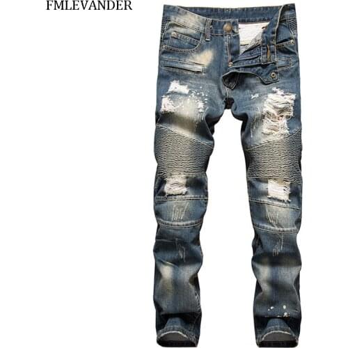 New Fashion Casual Pant Slim Straight Elasticity Skinny Jeans Homme Overalls Pants Male Jeans Men