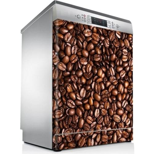 Wholesale 3D Coffee Bean Dishwasher Refrigerator Freeze Sticker Art Fridge Door Cover Wallpaper Kitchen Wall Stickers Wallpaper