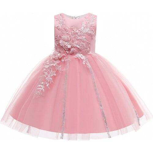 Flower Tutu Princess Dress 2021 Lace Sequins Formal Evening Wedding Gown Girls Children Clothing Kids Party For Girl Clothes