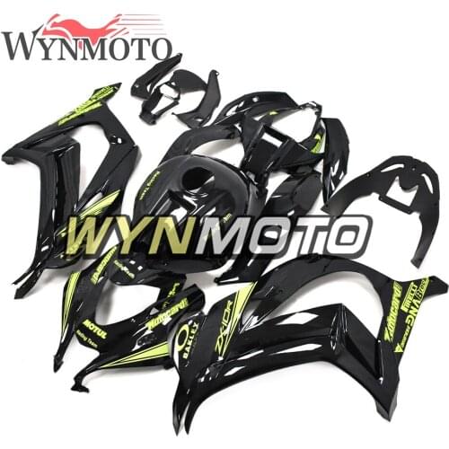 Complete Fairings For 2016 2017 Kawasaki ZX-10R ZX10R 16 17 Motorbike Yellow Black Cowlings including fiberglass tank cover