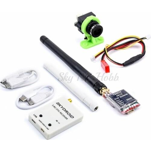 5.8Ghz 150ch Receiver UVC Video Downlink OTG VR Android Phone + TS5828 600mW 48CH Transmitter + CMOS 1000TVL 2.8mm FPV Camera