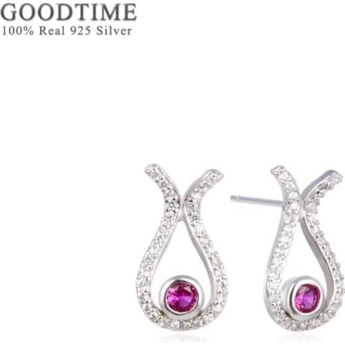 Luxury Earring For Women Girl Pure 100% 925 Sterling Silver Note Crystal Rhinestone Ear Jewelry Accessories For Wedding Party