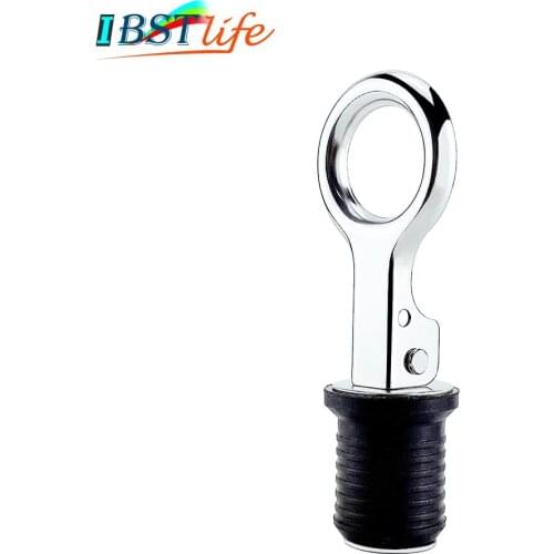 Stainless steel 304 Handle Rubber Drain Plug Snap Tight Flip Style Hull Livewell bilge transom seawall marine boat accessories