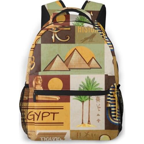 2021 Travel Backpacks Egypt Symbols Poster Girl Backpack For Women Large Capacity School Bag For Teenage