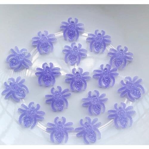 60pcs Purple crystal spider resin flat back Rhinestone earrings decorative DIY jewelry making accessories nail art decorations