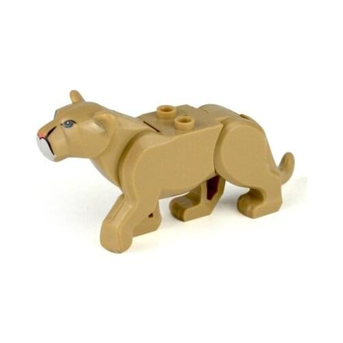 [MOC Hub] Beige Tiger Animals Building Blocks Brick Horse Crocodile Gorilla Tiger Kids Toys Animal Lockings Figures Assemble