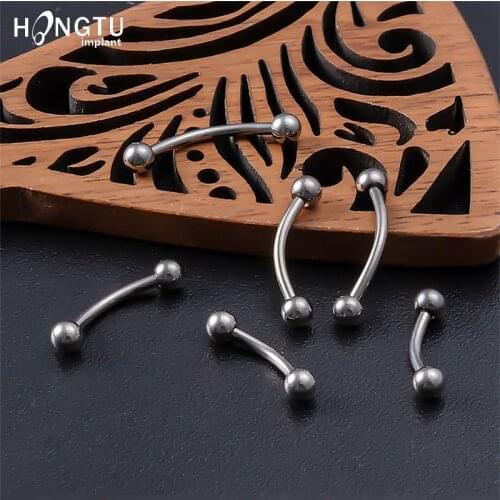 1PC G23 Titanium Eyebrow Banana Piercing Ring Curved Barbell Lip Ring Snug Daith Helix Rook Earring Cartilage Tragus Jewelry 16G