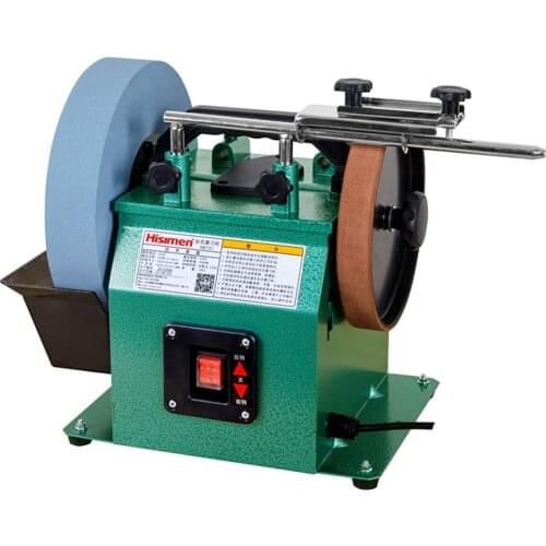 HISIMEN 10 Inch Positive and Negative White Fused Alumina Sharpener low Speed Grinder Polishing Machine Desktop Grinding Machine