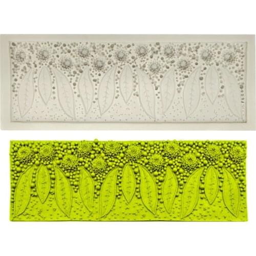 Three-dimensional Small Flower Leaf Pearl Fondant Cake Silicone Cake Decorating Tools Chocolate Cake Mold Baking Tools K878