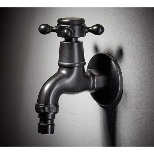 Garden Retro Style Black Antique Bronze Finish Washing Machine Faucet Bibcocks Cold Water Tap Nav112