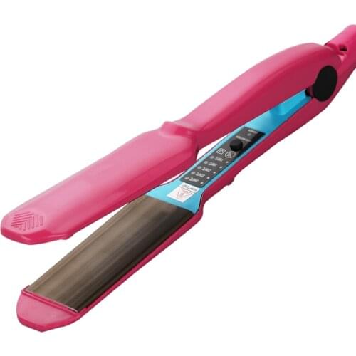 TOHUAN Pink Professional Flat Iron Hair Straightener Wide Straight Plates Straightening Irons Hairstyle Tools Global Voltage