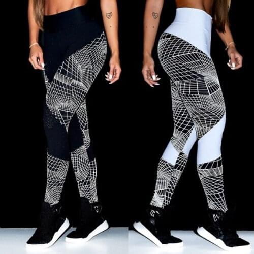 FNOCE 2020 leggings womens pants leamless fitness sportwear line print high waist skinny stretch slim sexy elegant full pants