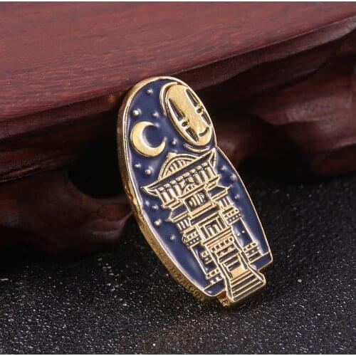 No Face man Hard Enamel Pin Cute Cartoon Spirited Away Brooch Ghibli Anime Movie Fans Unique Jewelry Gift