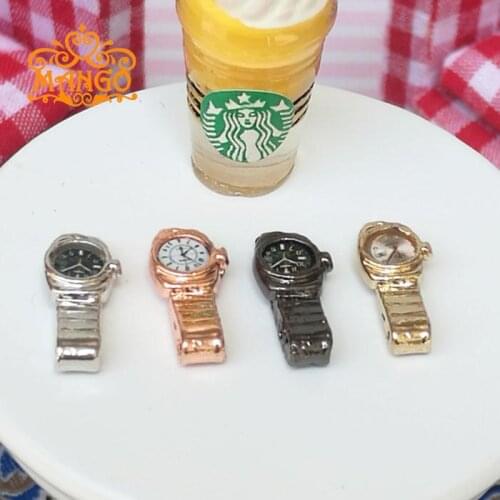 1:12 Miniature 4PCS Watch Multiple Colour for Dollhouse Deco Accessories Free Shipping