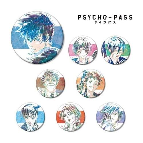 1pc 58MM Anime Psycho-Pass Iron Kougami Shin'ya Nobuchik para mochila Pins Badges Brooch