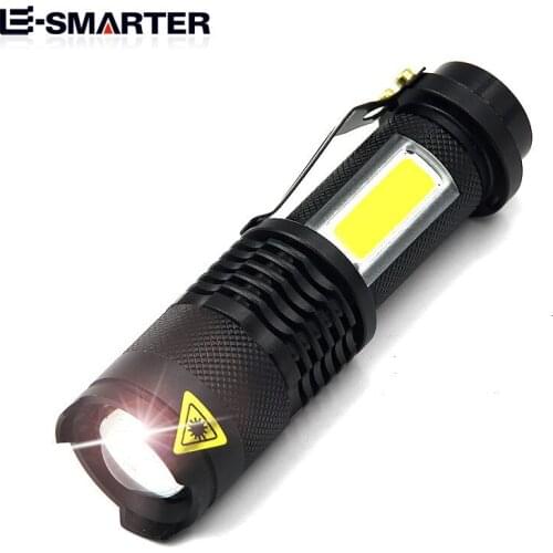 1200LM COB LED Flashlight Portable Mini ZOOM torchflashlight Use AA 14500 Battery Waterproof in life Lighting lantern