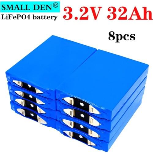 8PCS NEW 3.2V 32Ah LiFePO4 battery pack 3C High discharge cells diy 12v 24v 36v Motorcycle Car motor battery modification Nickel