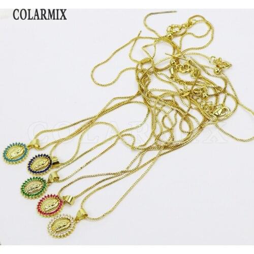 8 Pcs Mix color Jesus style Pendant necklace jewelry accessories Necklace Gold color pendant Jewelry Necklace New design 51623