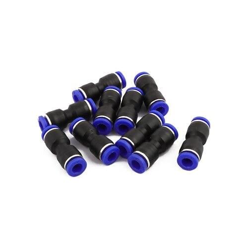 10Pcs 6mm Dia 2 Way Straight Hose Pneumatic Air Quick Fitting Push In Connector