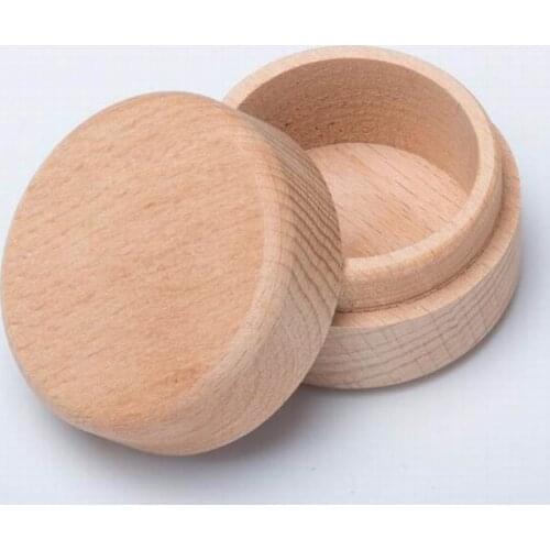200pcs Wooden Round Solid Wood Ring Box High Grade Gift Jewelry Case Earrings Pendant Storage Boxes Wedding Accessories
