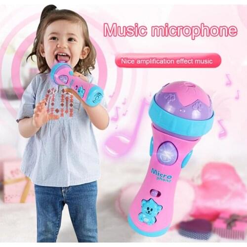Kids Education Musical Toys Stand Type Music Microphone great gift for children Birthday Stand Microphone with Colorful Light