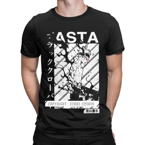 Men Tshirt Casual Faddish Asta Black Clover Vintage Men Tee Shirt Christmas Clothes for Male Best Gift Camisas Hombre