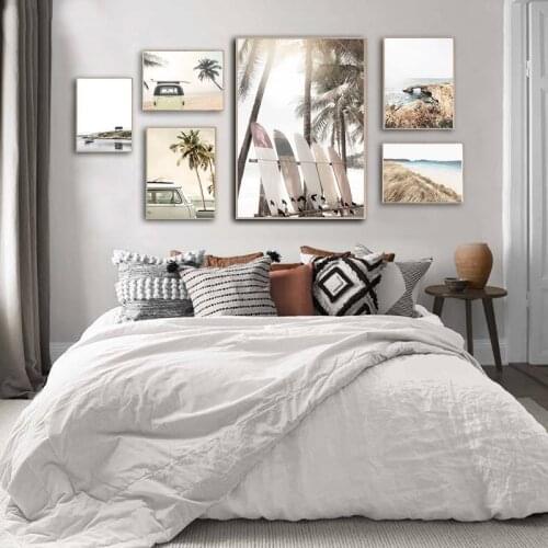 Tropical sea beach landscape diamond embroidery sunset coconut tree car painting diamond painting art nordic seascape picture wa