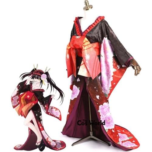 DATE A LIVE Tokisaki Kurumi Yukata Kimono Dress Outfit Anime Cosplay Costumes