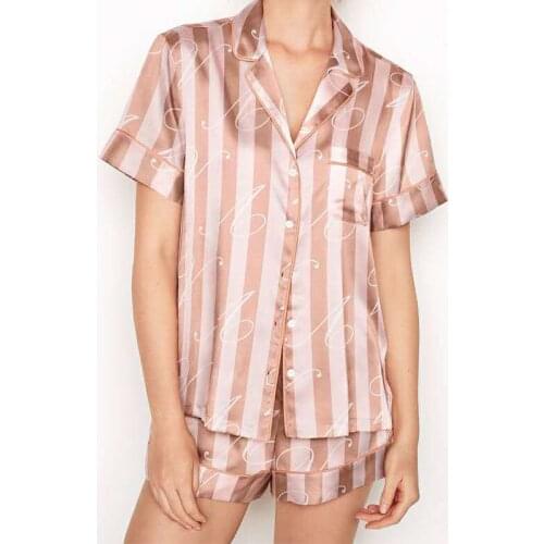 Summer Short Pijamas Set Silk Satin Pajamas for Women Ladies Sleepwear Pjs Fashion Loungewear Homewear Home Clothes