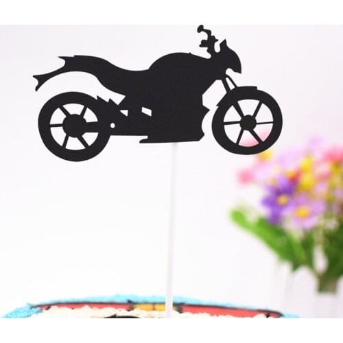 Hot Selling Male God Dad Husband Birthday Cake Decoration Card Sports Car Motorcycle Cross-country Baking Dessert Cake Topper