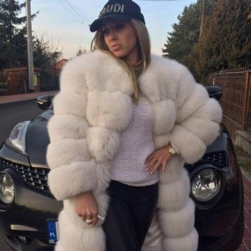 Best Selling Vintage Square Round Real Fox Fur Coats with Detachable Fur sleeve Fashion Ladies Winter Outwear