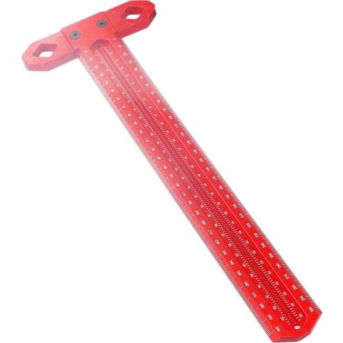 Woodworking Mark Scraper Aluminum Alloy Multifunctional Ruler For Lineation T-shaped Design Easy To Operate