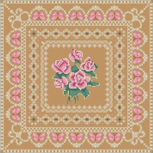 Lace Rose Butterfly Lace Patterns Counted Cross Stitch 11CT 14CT 18CT DIY Cross Stitch Kit Embroidery Needlework Sets home decor