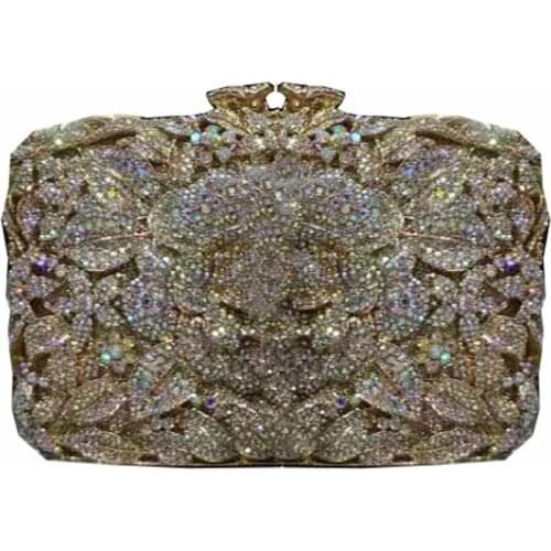 The new Italian heavy craft pattern metal ladys clutch bag attended the party handmade bag clutch bag temperament female bag