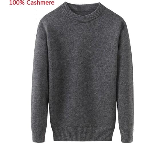 New Autumn Winter Thickening 100% Pure Cashmere Sweater Male Men Casual Computer Knitted O-neck Pullovers plus size XS-4XL 5XL
