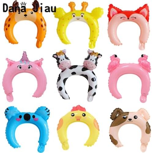 Danajiau 10pcs/lot cute cartoon animal hair hoop balloon pink flamingo Unicorn ball Childrens Day kids toy back to school gift